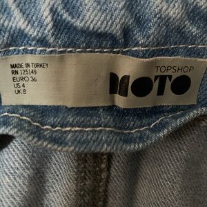 TOPSHOP Moto Plait Strap Denim Dress